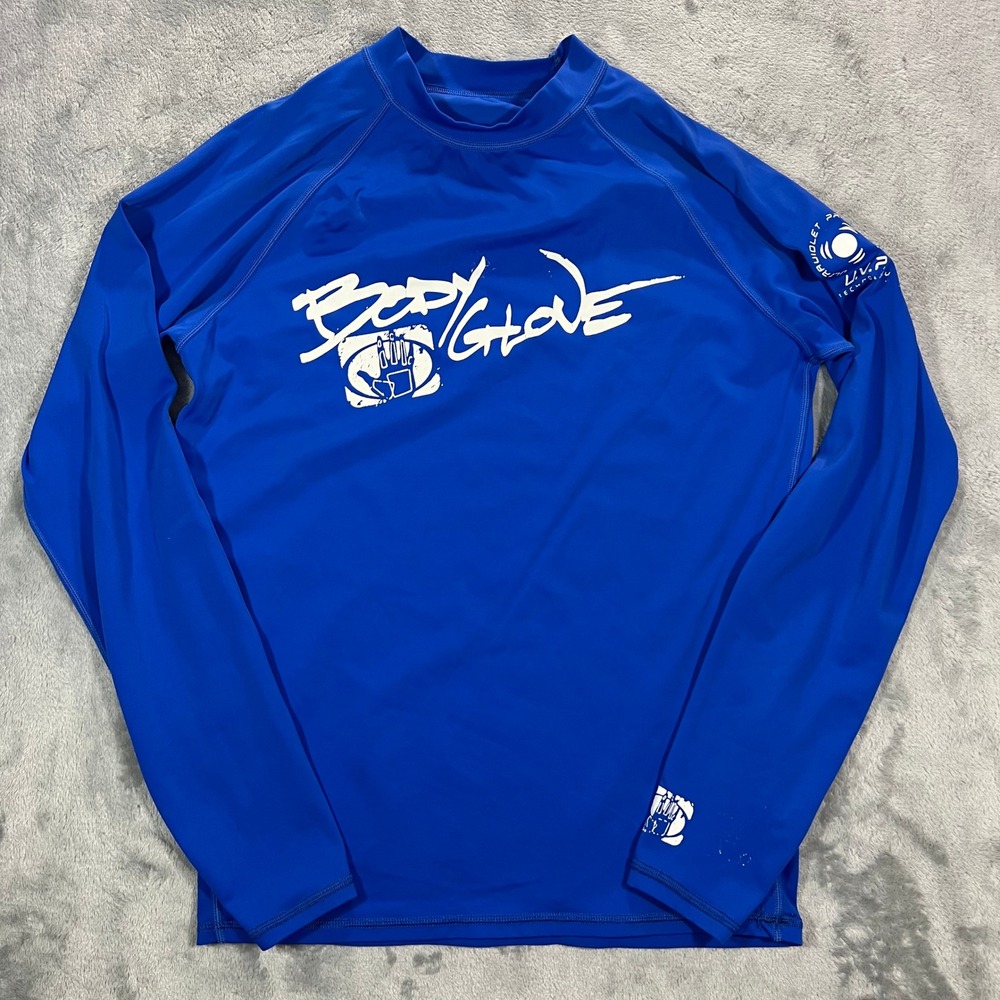 Body Glove Rash Guard Mens XL Blue UV Protection Long Sleeve Surf T Shirt Beach